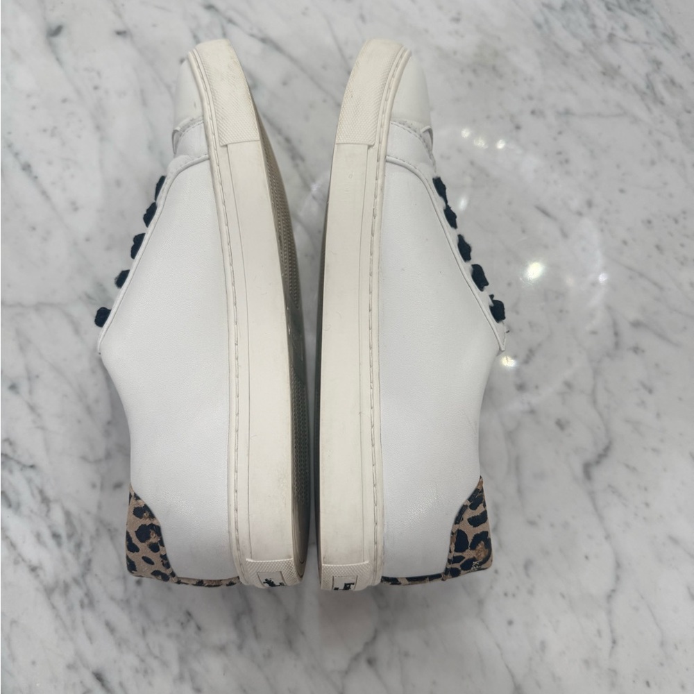 kate spade Leather White Cheetah Sneakers Black Size 7 - Picture 4 of 7